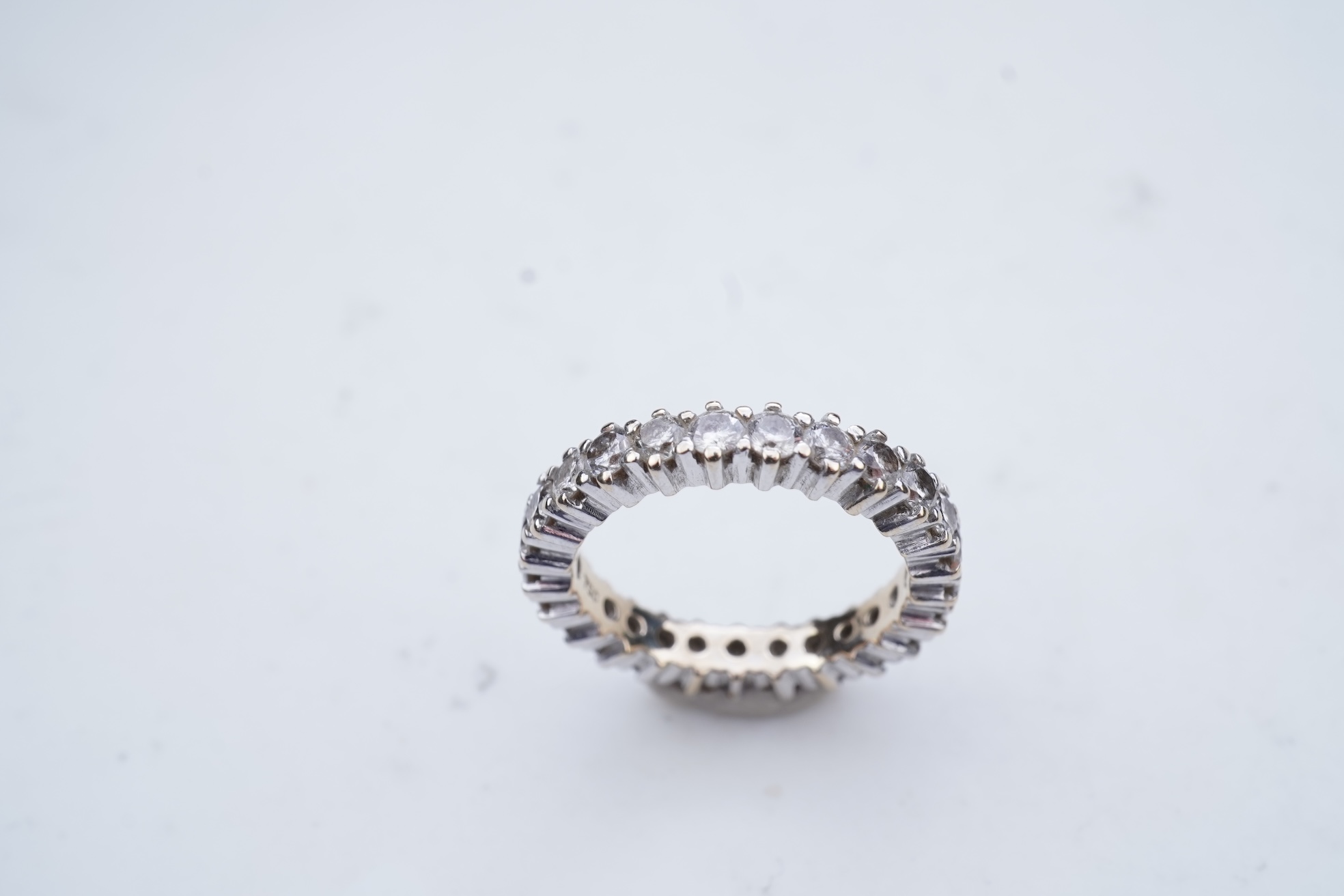 A diamond eternity ring